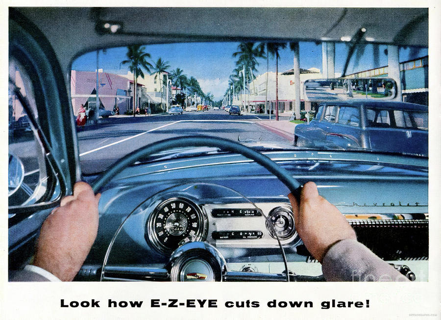 1950s E-z-eye Cuts Down Sun Glare Advertisement Mixed Media by Retrographs