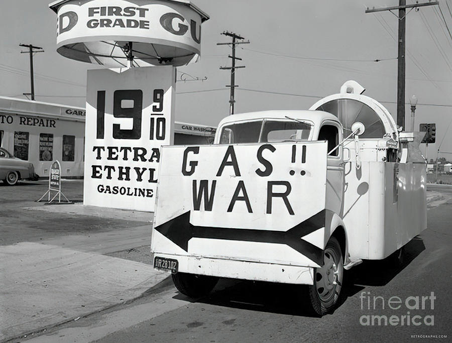 1950s Gas War Promotion Photograph by Retrographs