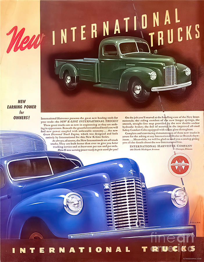 1950s International Trucks Advertisement Mixed Media by Retrographs
