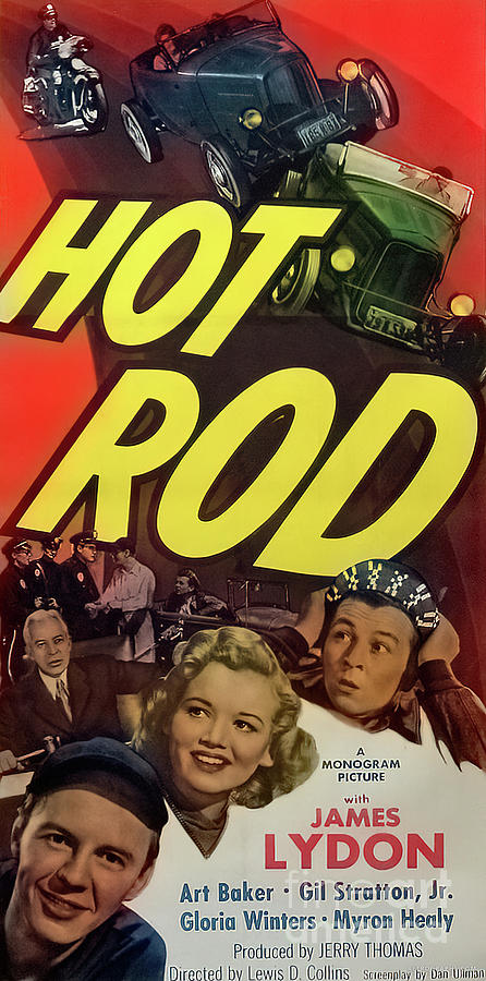 1950s Movie Poster For Hot Rod With James Lydon Mixed Media by Retrographs