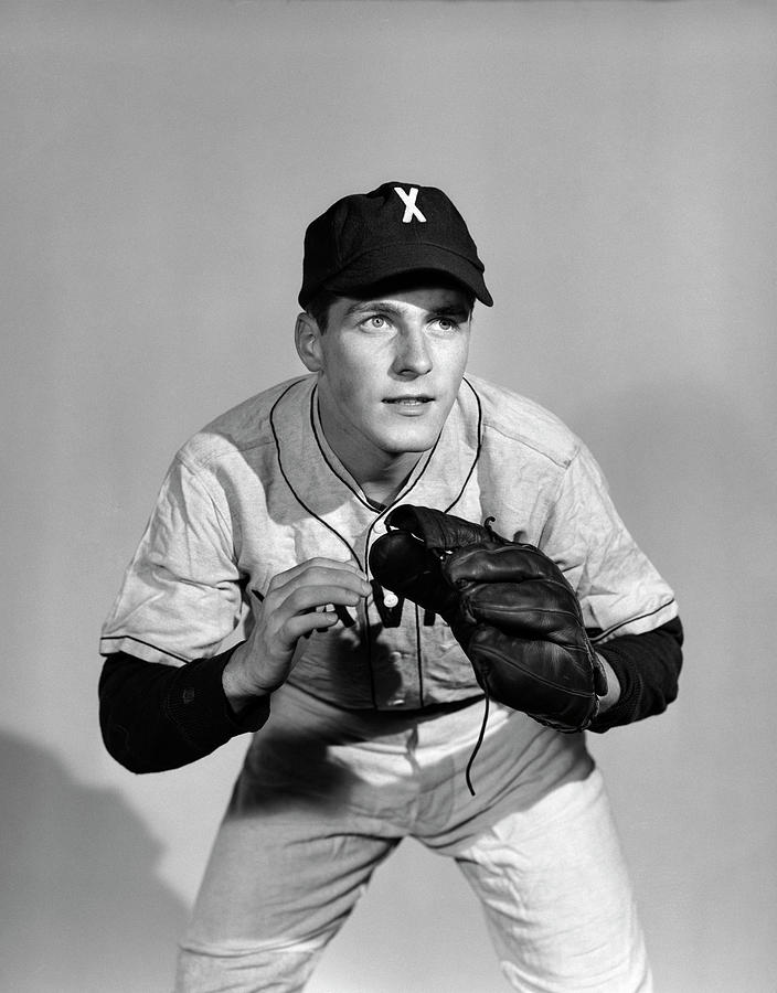 1950s Baseball Player About To Bunt Painting by Vintage Images