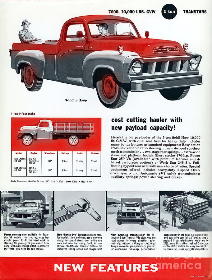 1950s Transtar Trucks Advertisement Mixed Media by Retrographs