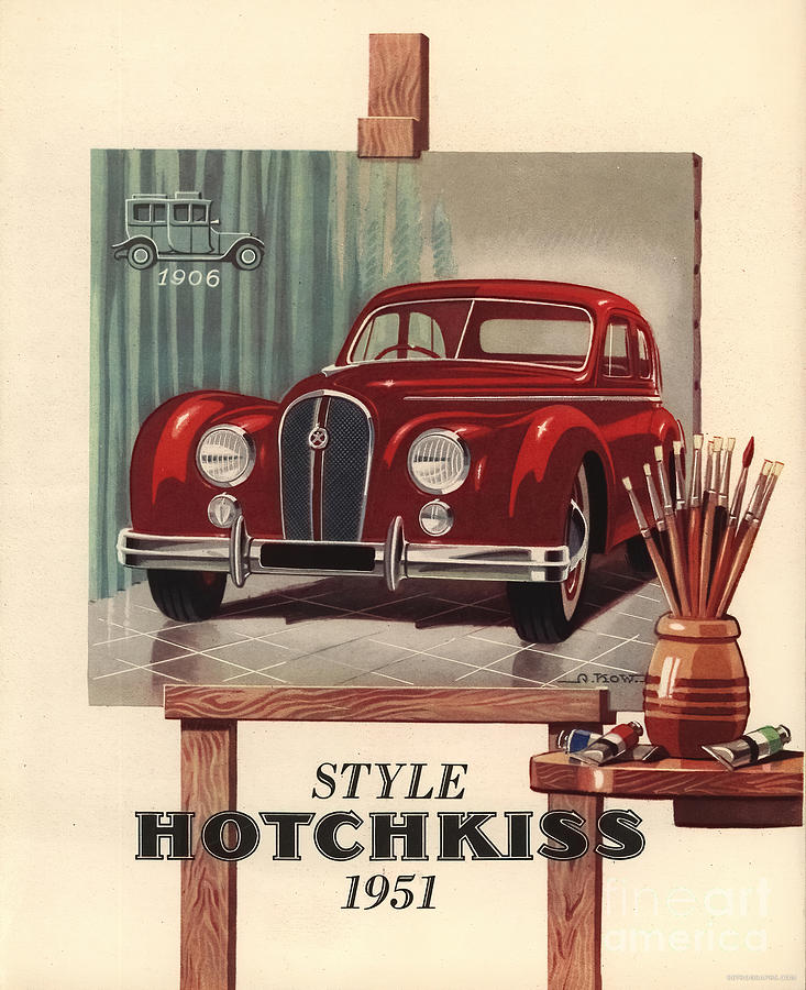 1951 Hotchkiss Artist Paint Board Mixed Media by Retrographs
