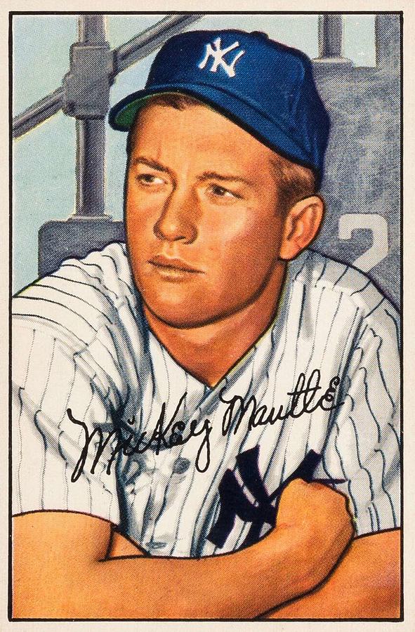 1952 Bowman Mickey Mantle Painting