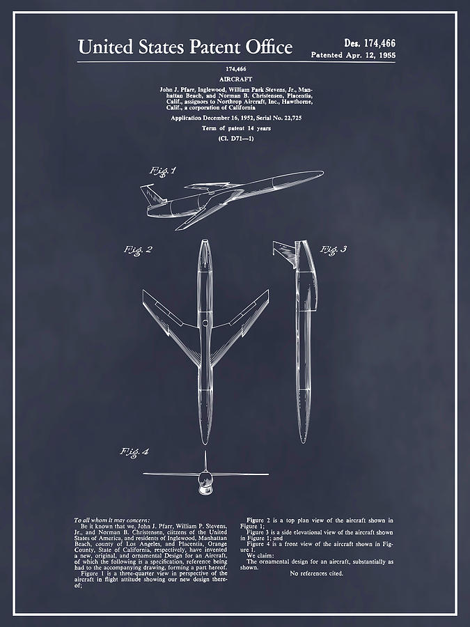1952 Northrop SM-62 Cruise Missile Patent Print Blackboard Drawing by Greg Edwards