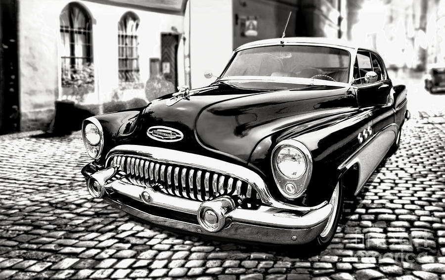 Buick Super Riviera 1953 B/W Photograph by Thomas Burtney - Pixels