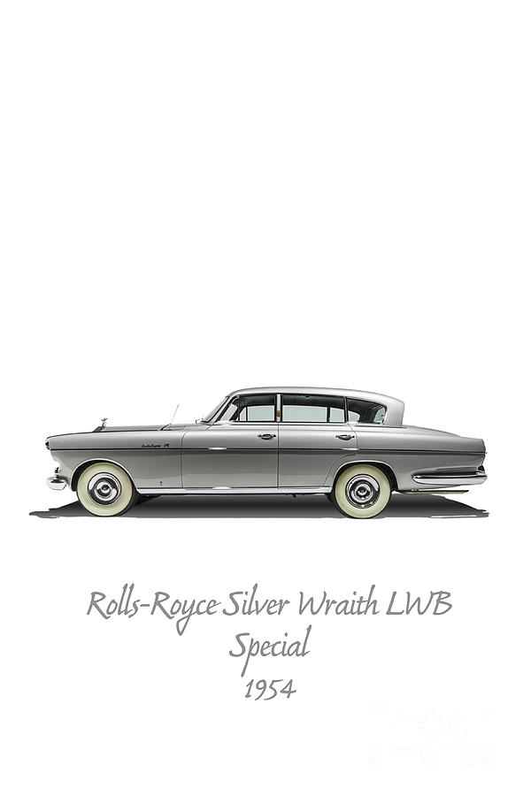 1954 Rolls-Royce Silver  Wraith on white Photograph by Patricia Hofmeester
