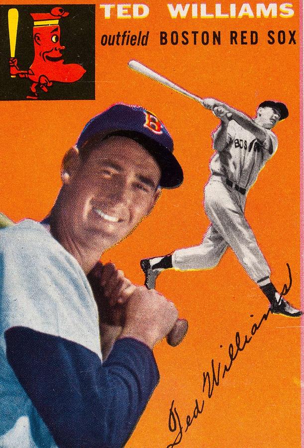 Baseball Painting - 1954 Topps Ted Williams by Celestial Images