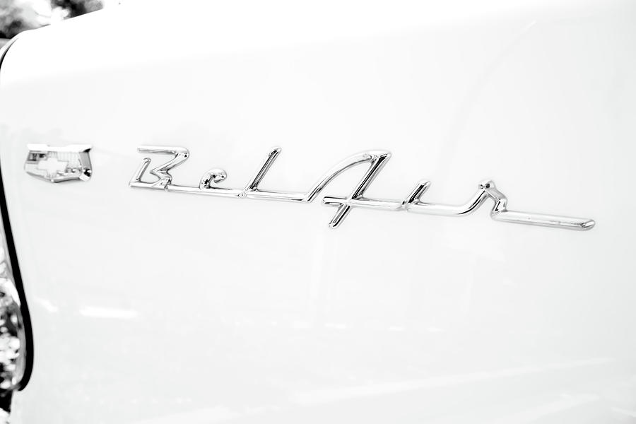 1955 Belair Classic Car Emblem Photograph by Cathy Anderson