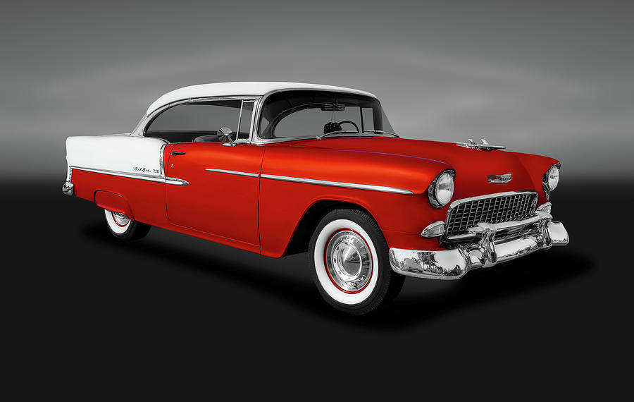 1955 Chevrolet Bel Air Sport Coupe  -  1955chevybelairsptcpegray153611 Photograph by Frank J Benz