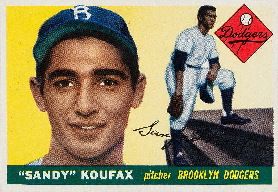 1955 Topps Sandy Koufax Painting by Celestial Images