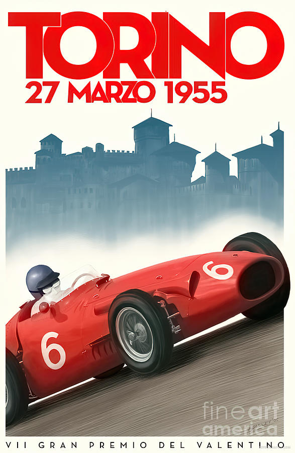 1955 Torino Grand Prix Racing Poster Mixed Media by Retrographs