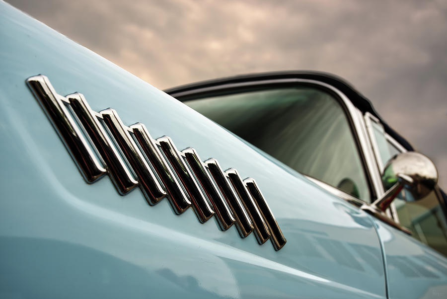 1955 Vintage Blue Ford Thunderbird Photograph by Peter Herman