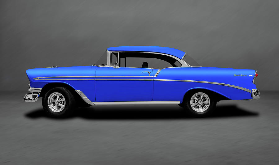 1956 Chevrolet Bel Air Sport Coupe   -  1956chevybelaircoupedblgray140491 Photograph by Frank J Benz