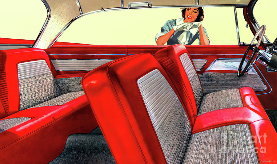 1956 Desoto Advertisement Featuring Woman And Interior Mixed Media by Retrographs