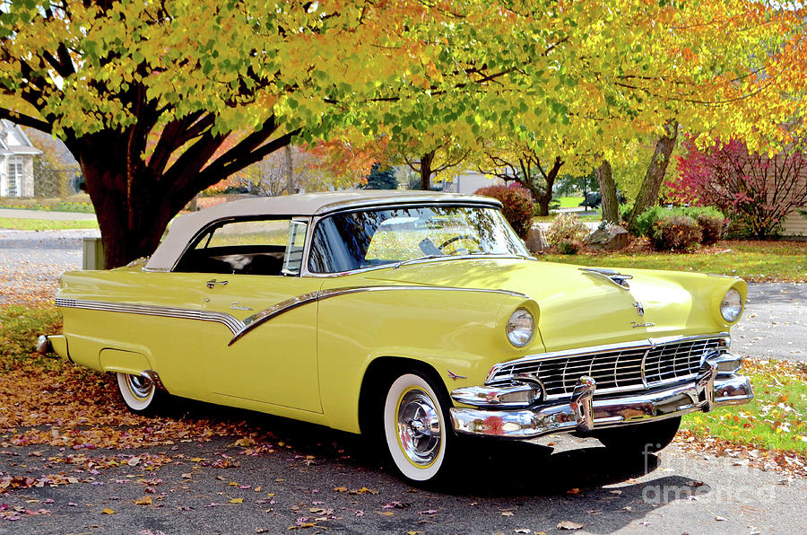 1956 Ford Convertible, Vintage Airstream Photograph by Ron Long - Pixels