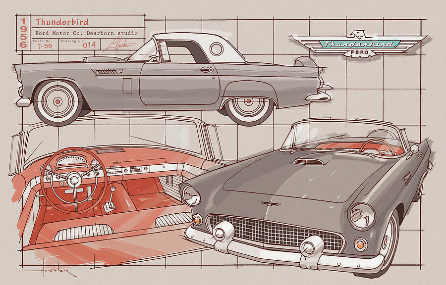 1956 Thunderbird gray by Larry Hunter 1956 Thunderbird gray by Larry Hunter