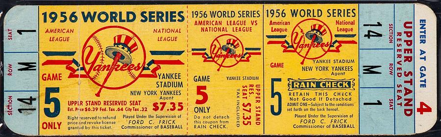 1956 World Series Game Five  Larsen Perfect Game Full Ticket Painting