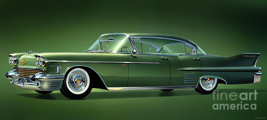 1957 Cadillac Advertisement 60 Special Mixed Media by Retrographs