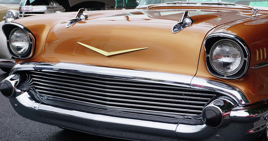 1957 Chevy Belair Gold Photograph by Cathy Anderson