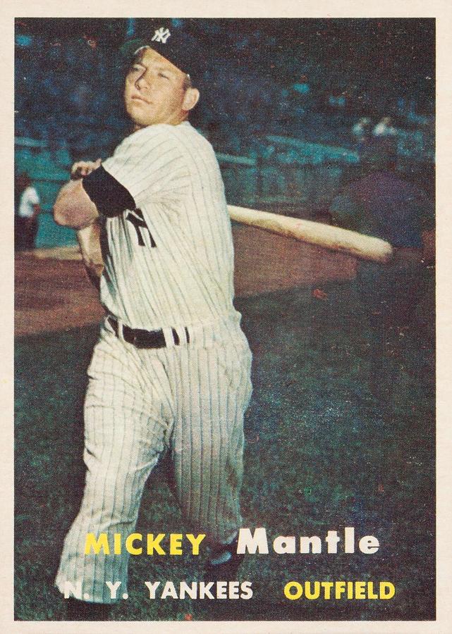 Mickey Mantle Baseball Card Painting