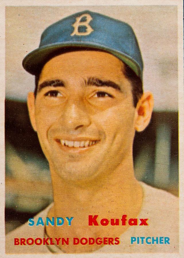 Baseball Painting - 1957 Topps Sandy Koufax by Celestial Images