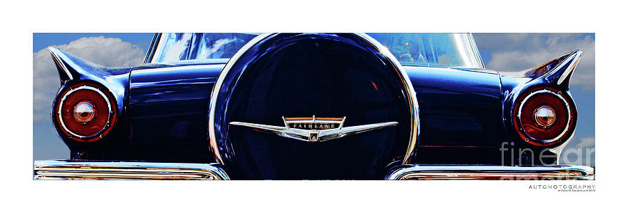 1958 Ford Fairlane Rear Color Digital Art by David Caldevilla
