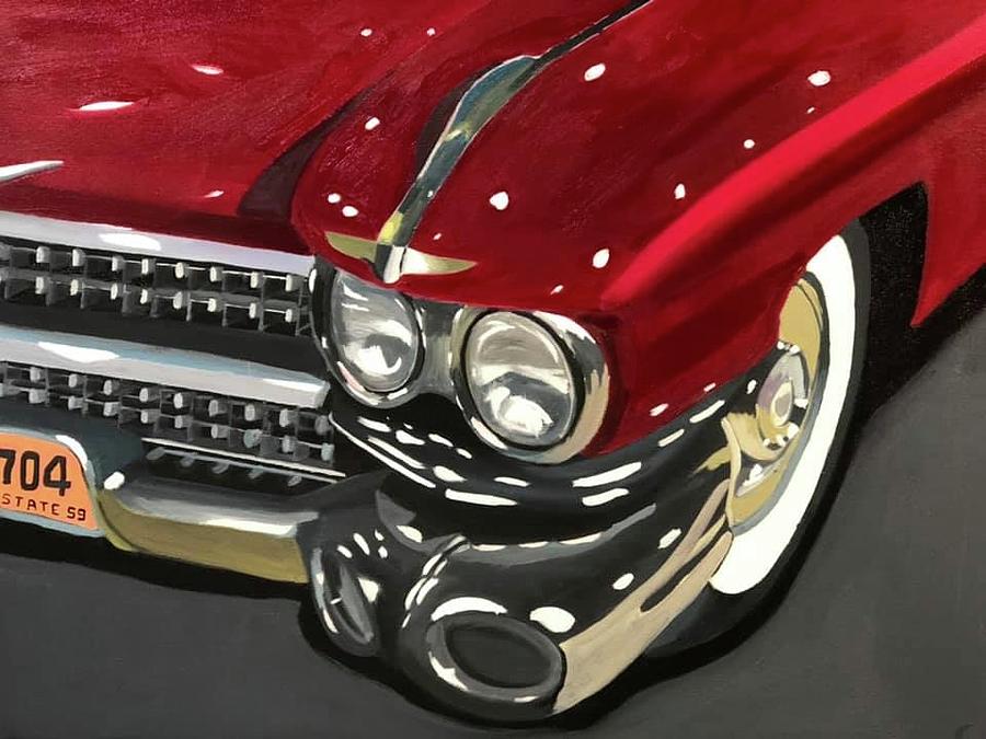 1959 Cadillac Painting by Chris Callen