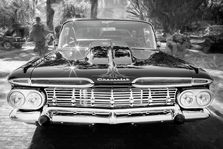 1959 Chevrolet Biscayne Painted BW 003   Photograph by Rich Franco