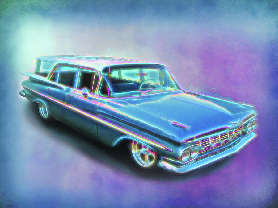 1959 Chevy Wagon Digital Art by Rick Wicker