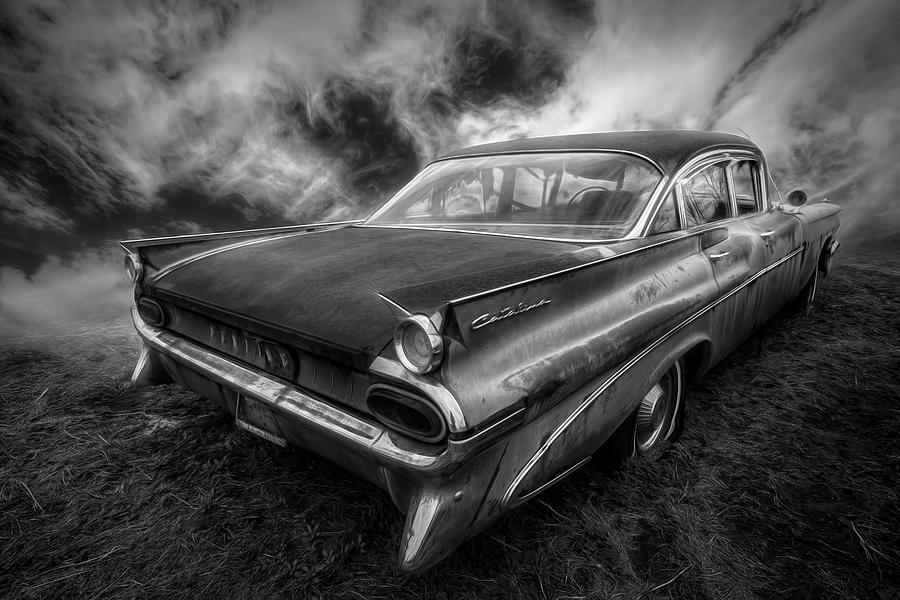 1959 Pontiac in Black and White Photograph by Debra and Dave Vanderlaan