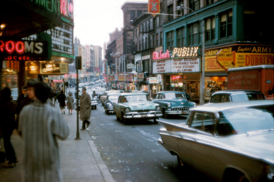 1959 WLooking South on Washington Street, Boston Photograph by Historic Image