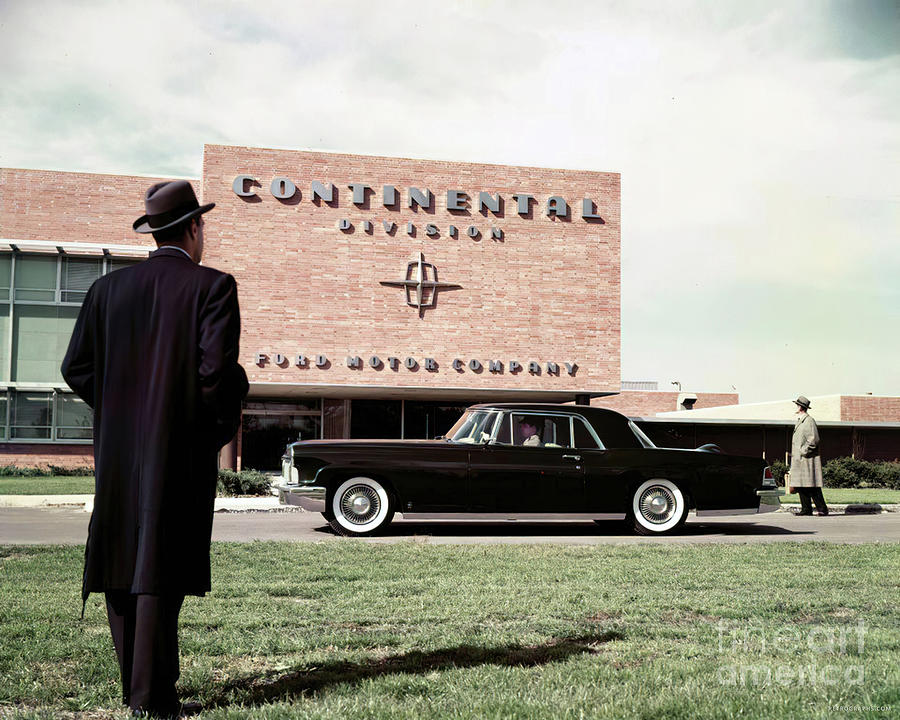 1960 Lincoln Continental Mk IIi At Ford Motor Company And Fashion Models Photograph by Retrographs