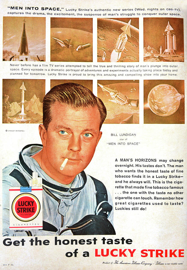 1960 Lucky Strike add Men into Space Photograph by David Lee Thompson -  Fine Art America