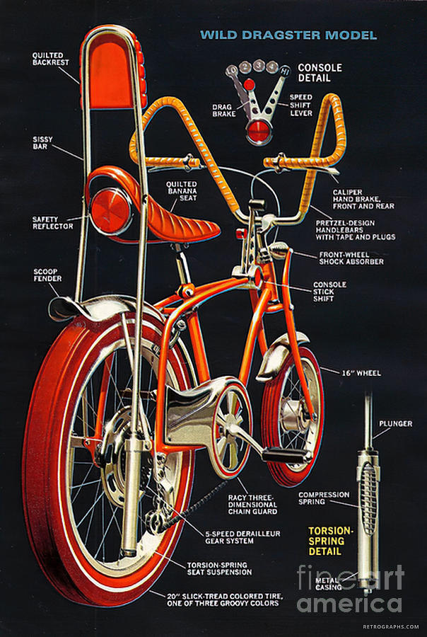 1960s Advertisement For Stingray Bicycle Mixed Media by Retrographs