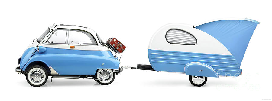 1960s Isetta Microcar With Trailer Photograph by Retrographs