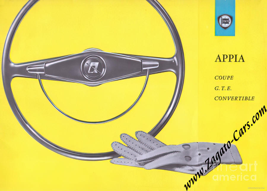 1960s Lancia Appia Advertisement Featuring Steering Wheel And Glove Mixed Media by Retrographs