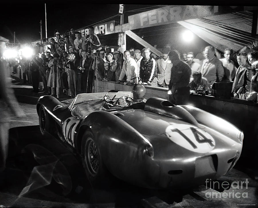 1960s Night Image Lemans Of Ferrari In The Pits Photograph by Retrographs