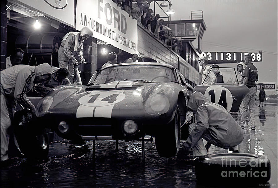 1960s Rainy Pit Stop At Le Mans Photograph by Retrographs