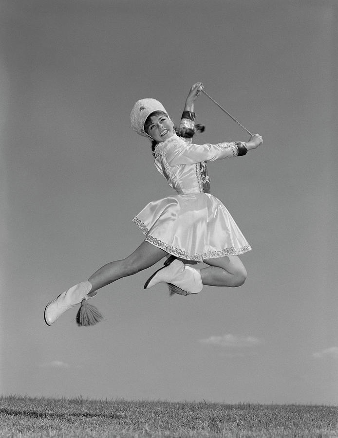 1960s Woman Majorette  Wearing Band Photograph by Vintage 