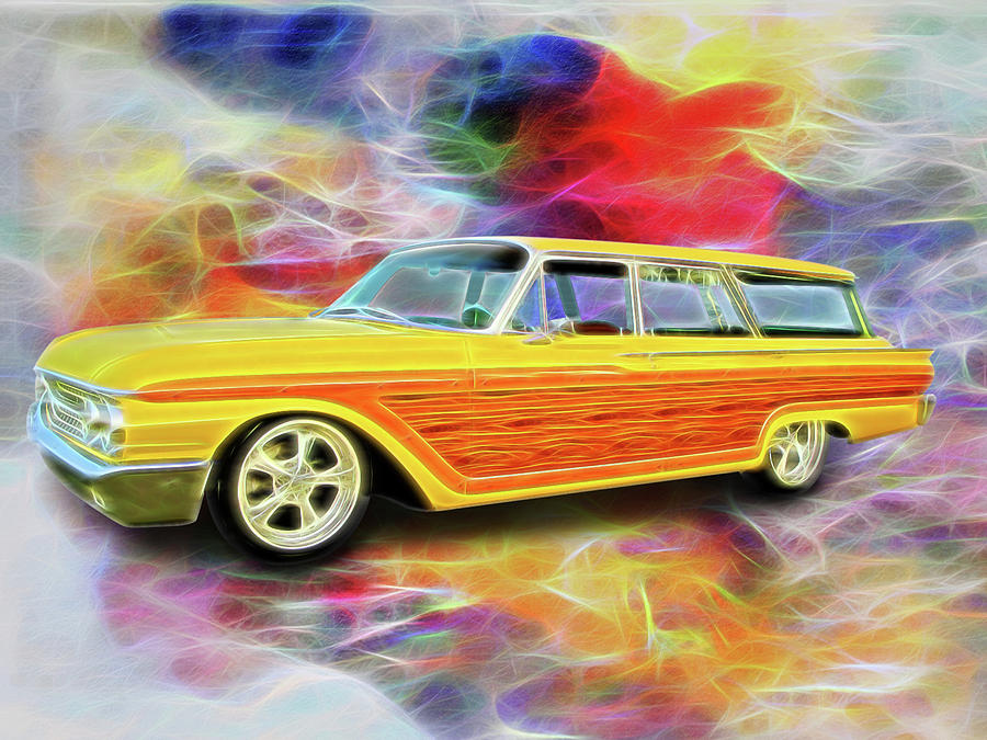 1961 Ford Wagon Digital Art by Rick Wicker
