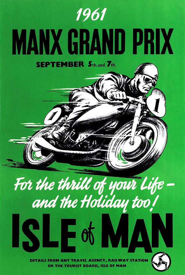 1961 Manx Grand Prix Painting by Anonymous