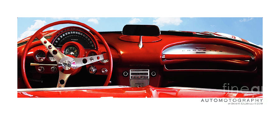 1962 Corvette Cockpit Digital Art by David Caldevilla