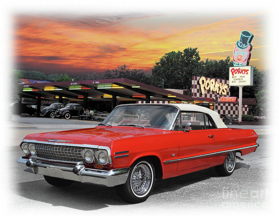 1963 Chevrolet Impala Convertible Photograph by Ron Long