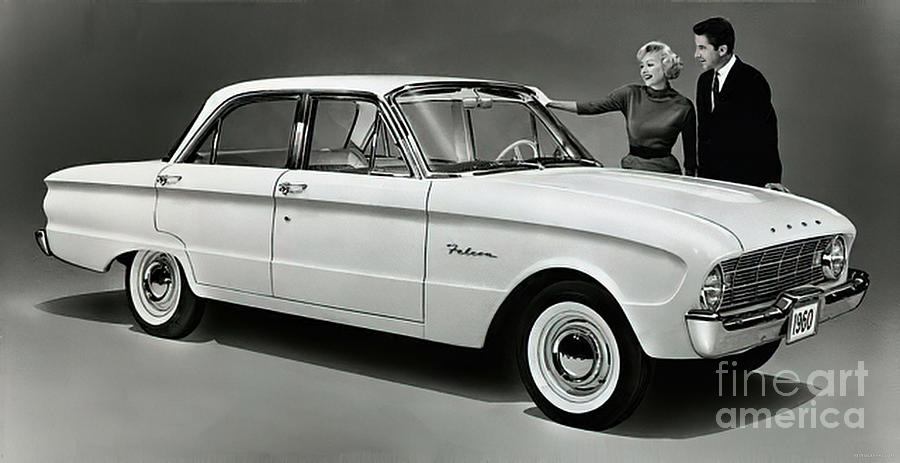 1963 Ford Falcon Promotional Photo With Couple Photograph by Retrographs