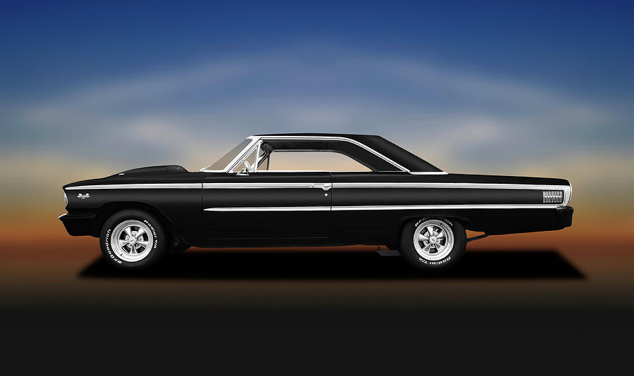 Vintage Photograph - 1963 Ford Galaxie 500 Tri-Power 406  -  1963fordgalaxie406fastback140332 by Frank J Benz
