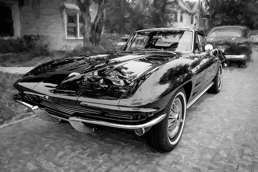 1964 Chevy Corvette Coupe BW 104 Photograph by Rich Franco