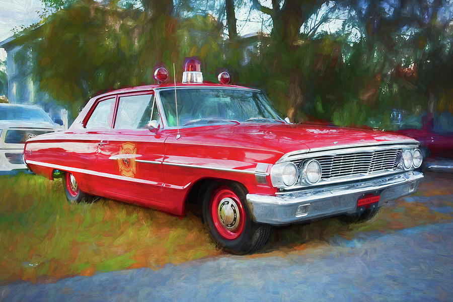1964 Ford Custom Fire Chiefs Car Photograph by Rich Franco