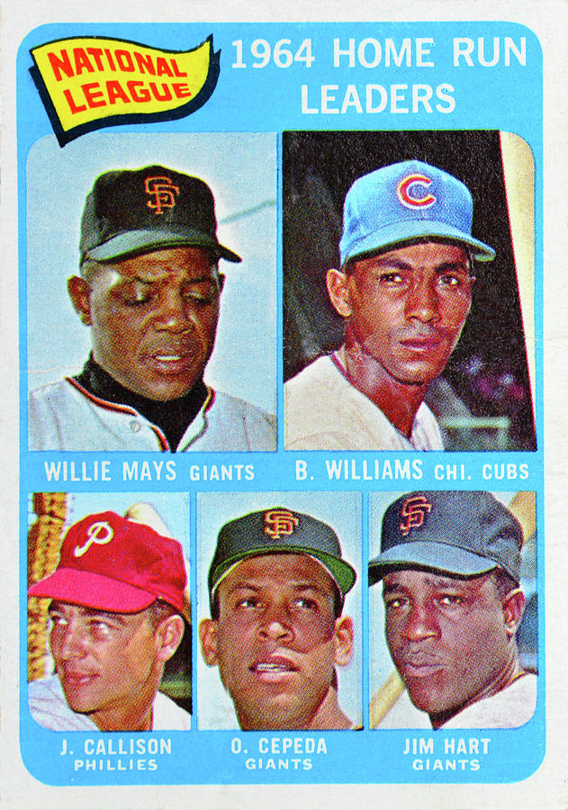1964 N. L. Home run leaders card Photograph by David Lee Thompson