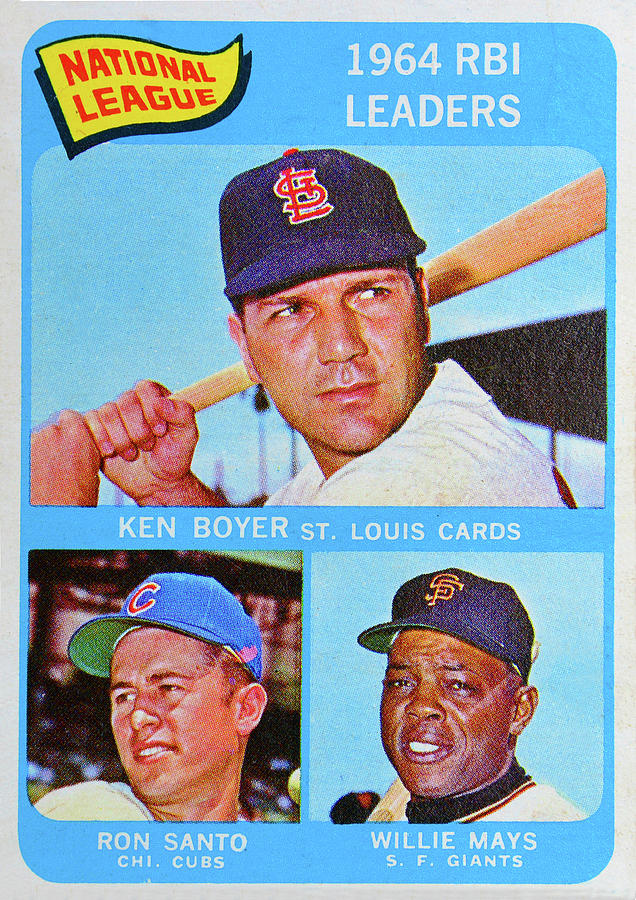 1964 N. L. RBI Leaders card Photograph by David Lee Thompson
